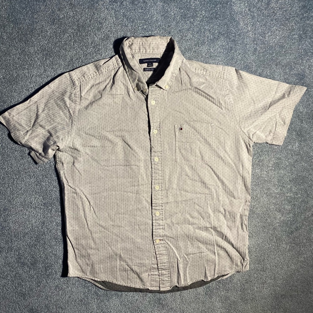 Tommy Hilfiger Gray short Sleeve Button Up